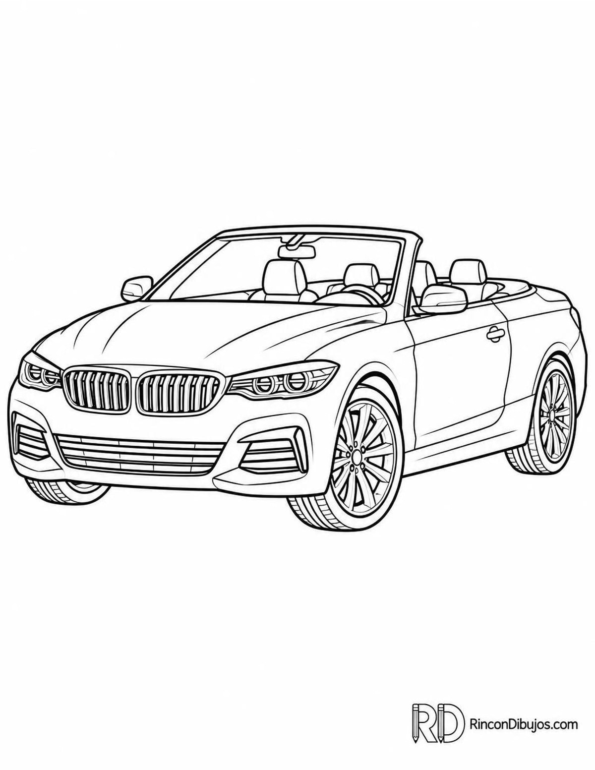 Dibujo de coche descapotable para colorear Dibujo de coche descapotable para colorear