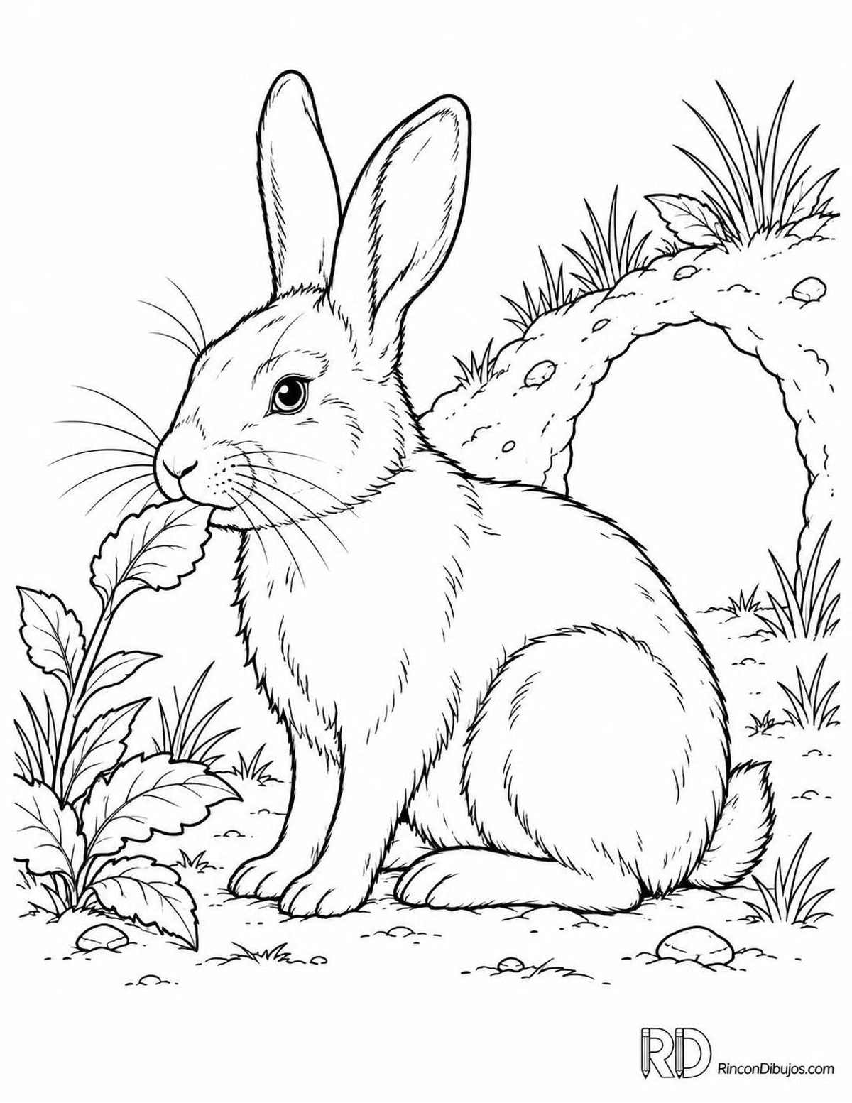 Dibujo de conejo europeo para colorear Dibujo de conejo europeo para colorear
