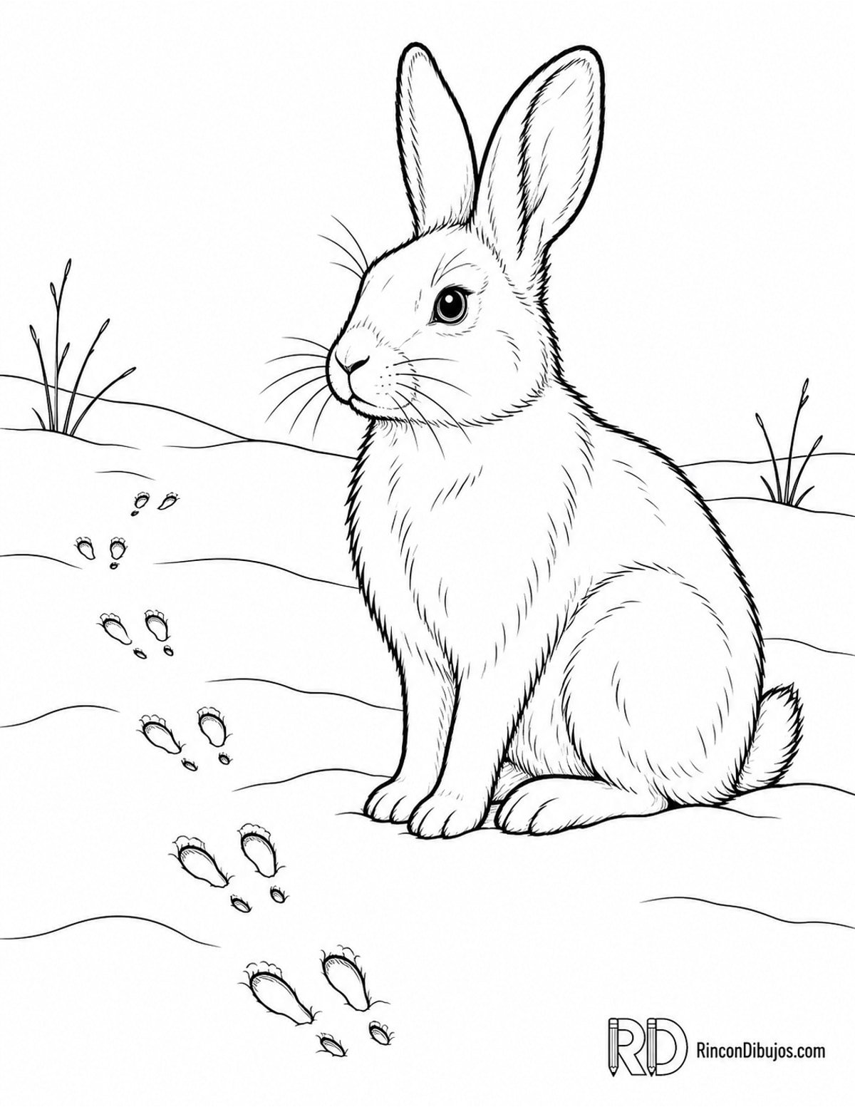 Dibujo de conejo para colorear Dibujo de conejo para colorear