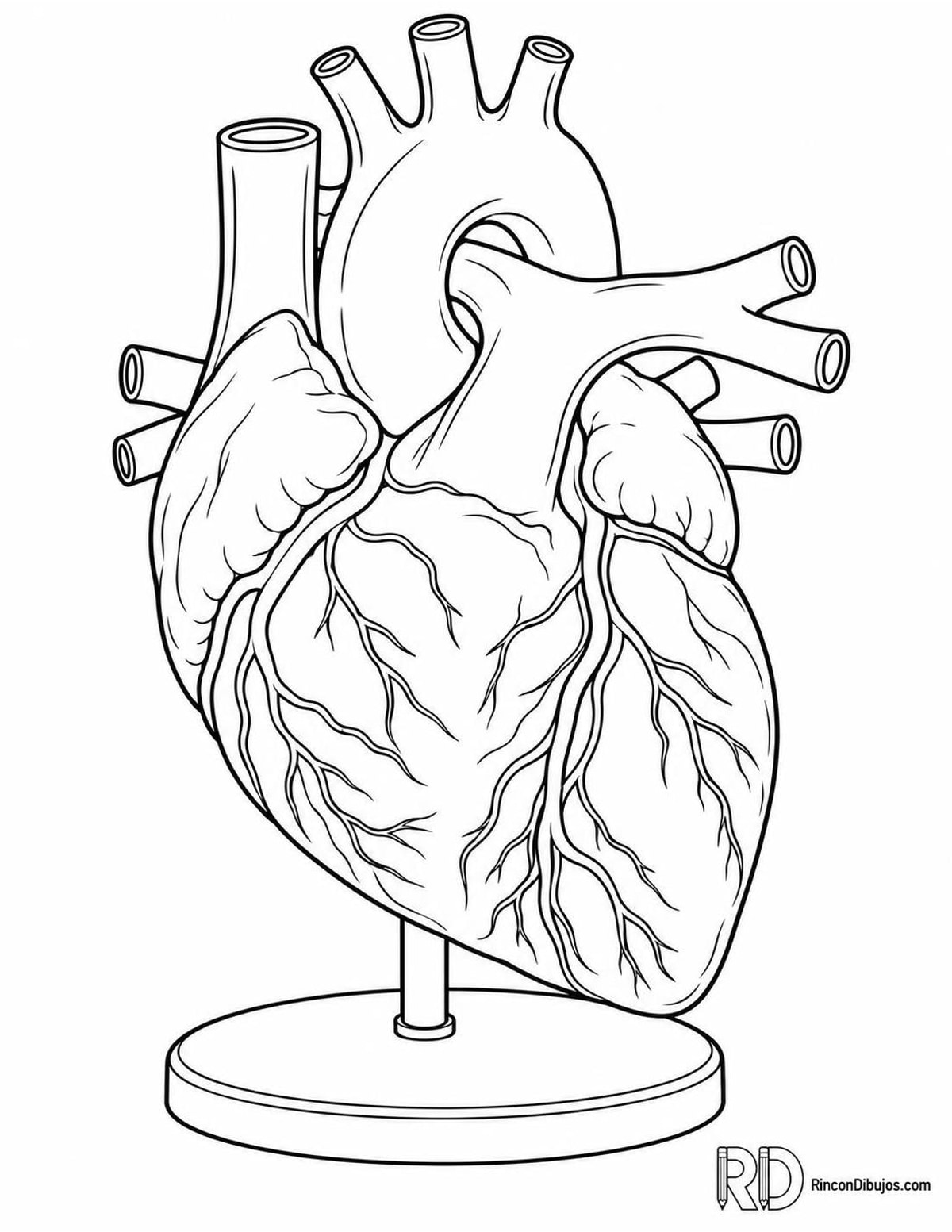 Dibujo de corazón humano para colorear
