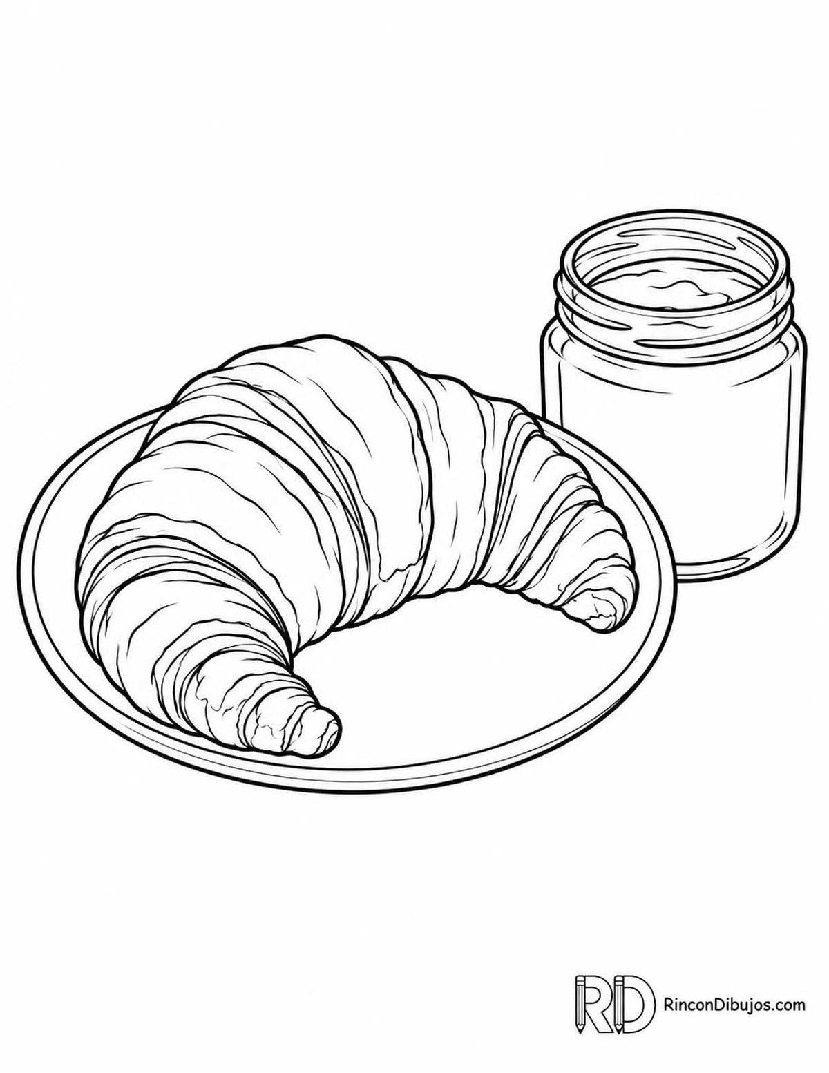 Dibujo de croissant para colorear