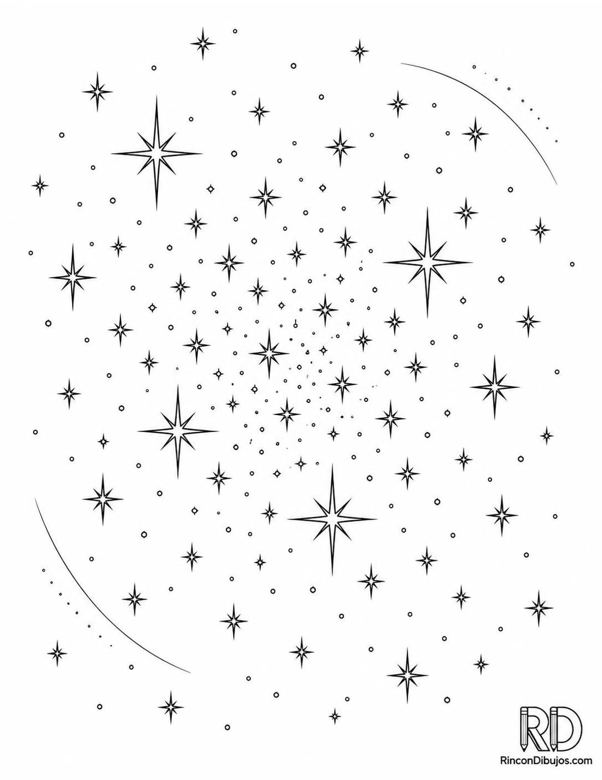 Dibujo de cúmulo abierto para colorear Dibujo de cúmulo abierto para colorear