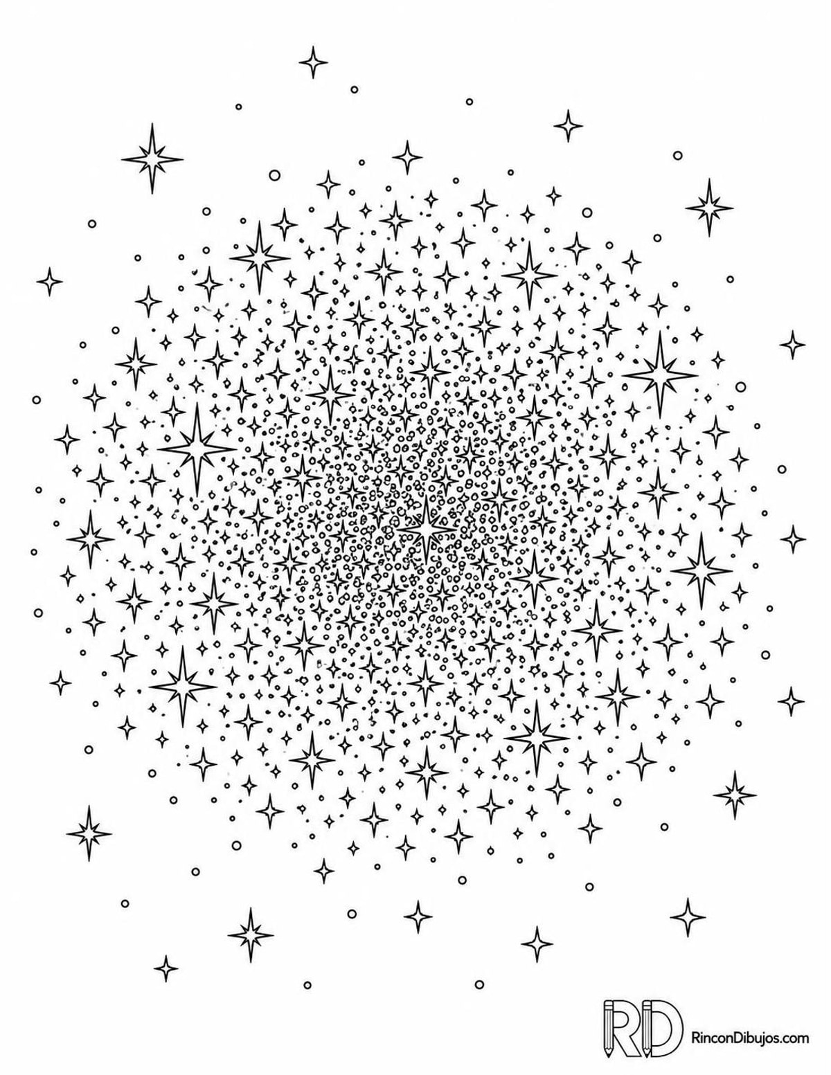 Dibujo de cúmulo globular para colorear Dibujo de cúmulo globular para colorear