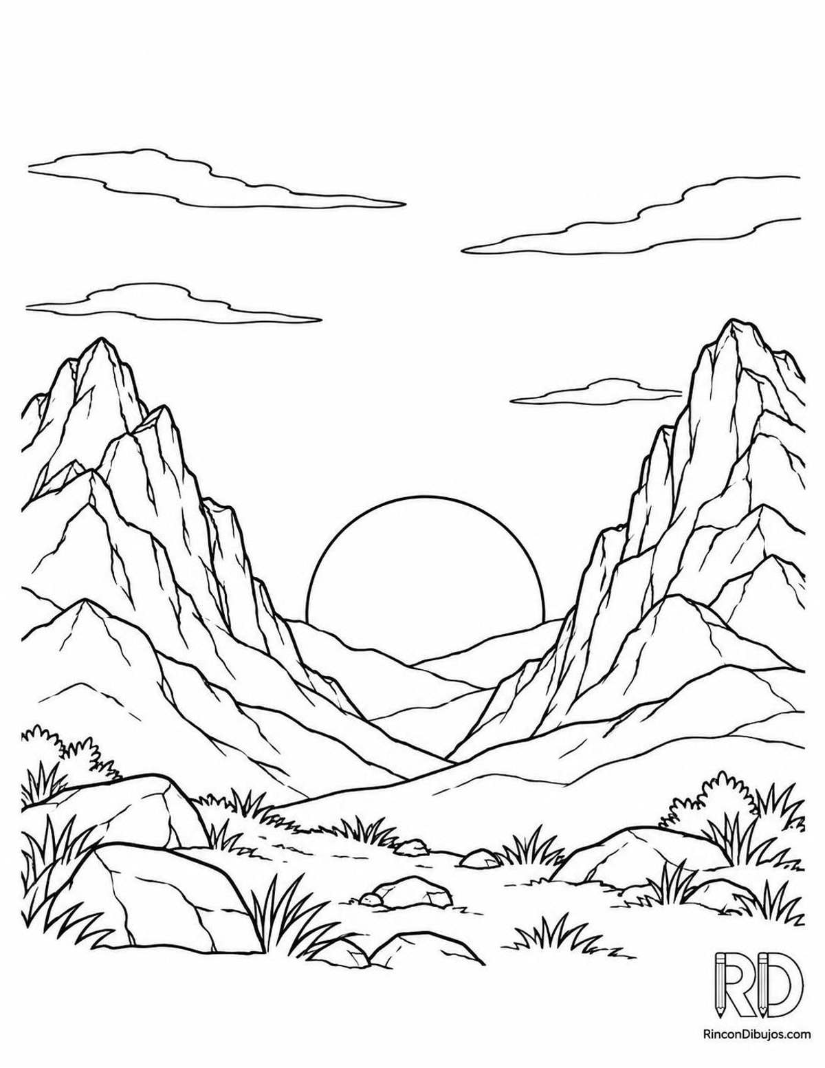Dibujo de del Sol al atardecer para colorear Dibujo de del Sol al atardecer para colorear