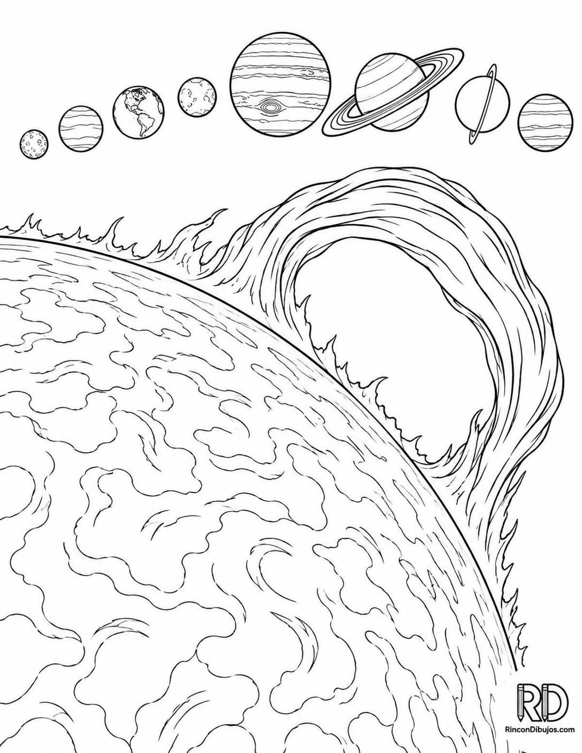 Dibujo de del Sol del Sistema para colorear