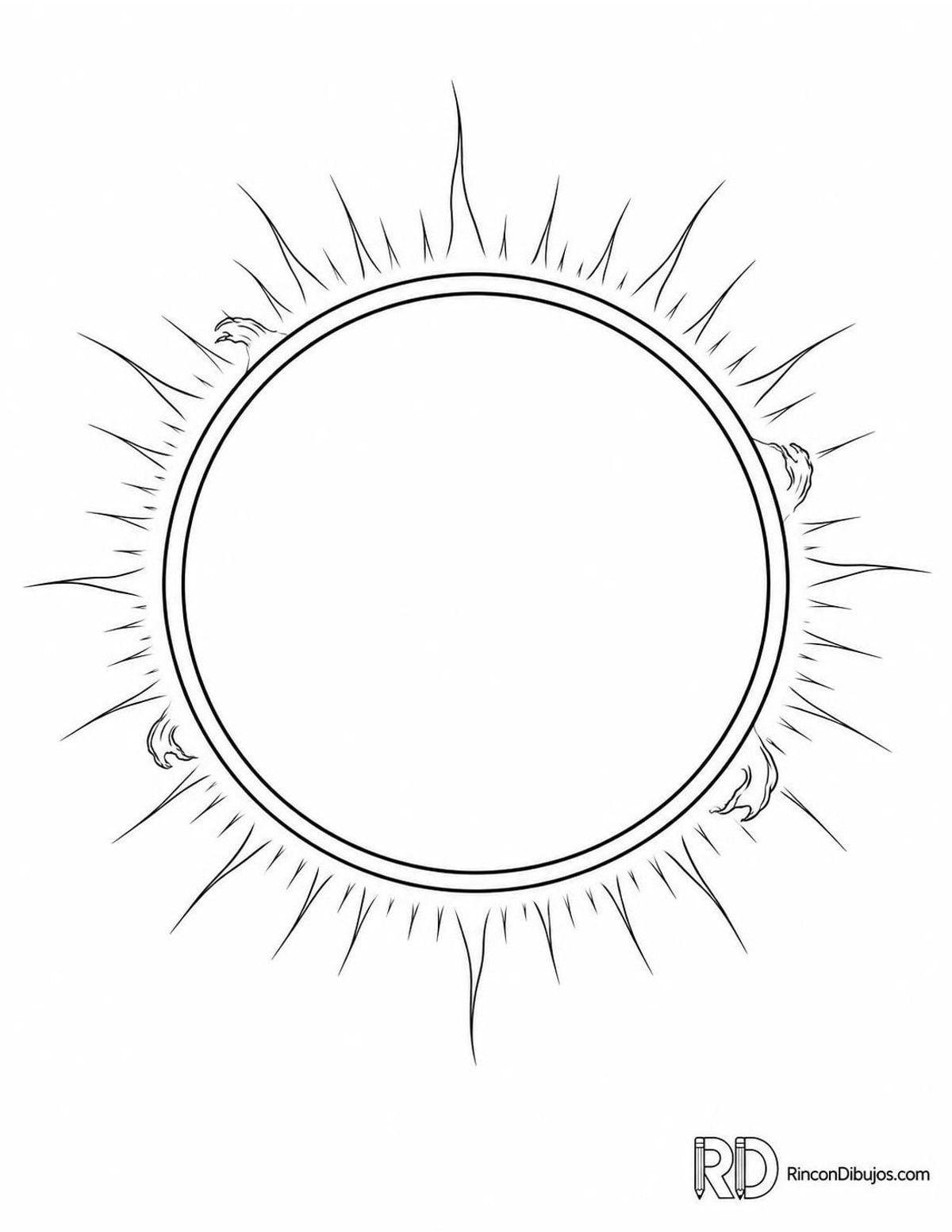 Dibujo de del Sol en eclipse anular para colorear Dibujo de del Sol en eclipse anular para colorear