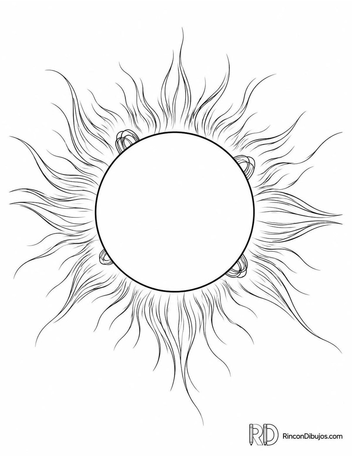 Dibujo de del Sol en eclipse durante para colorear Dibujo de del Sol en eclipse durante para colorear