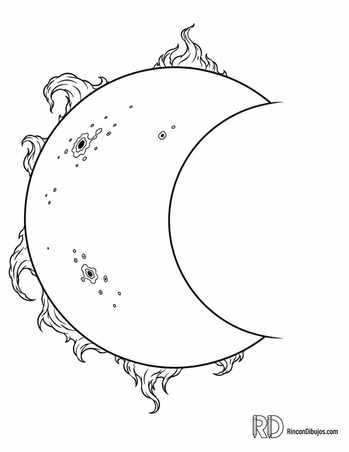 Dibujo de del Sol en eclipse para colorear Dibujo de del Sol en eclipse para colorear