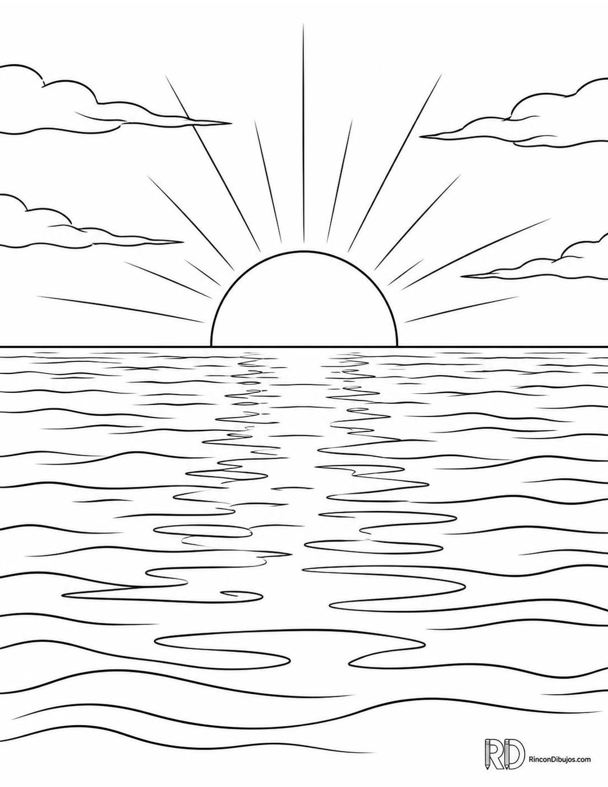 Dibujo de del Sol naciente para colorear Dibujo de del Sol naciente para colorear
