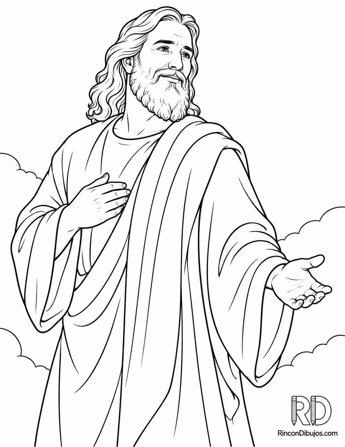 Dibujo de Dios compasivo para colorear