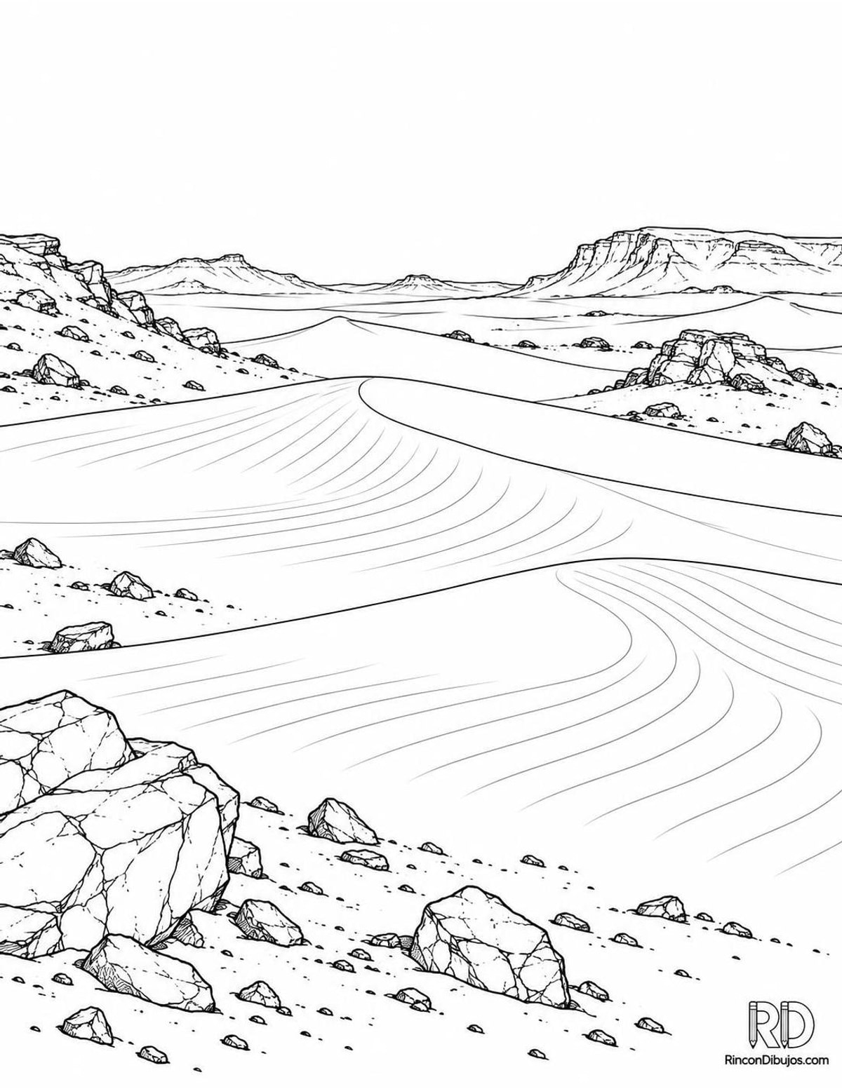 Dibujo de dunas de Marte del Sistema para colorear