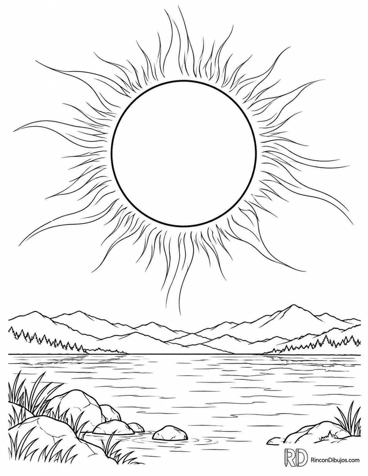 Dibujo de eclipse solar del Sistema Solar para colorear