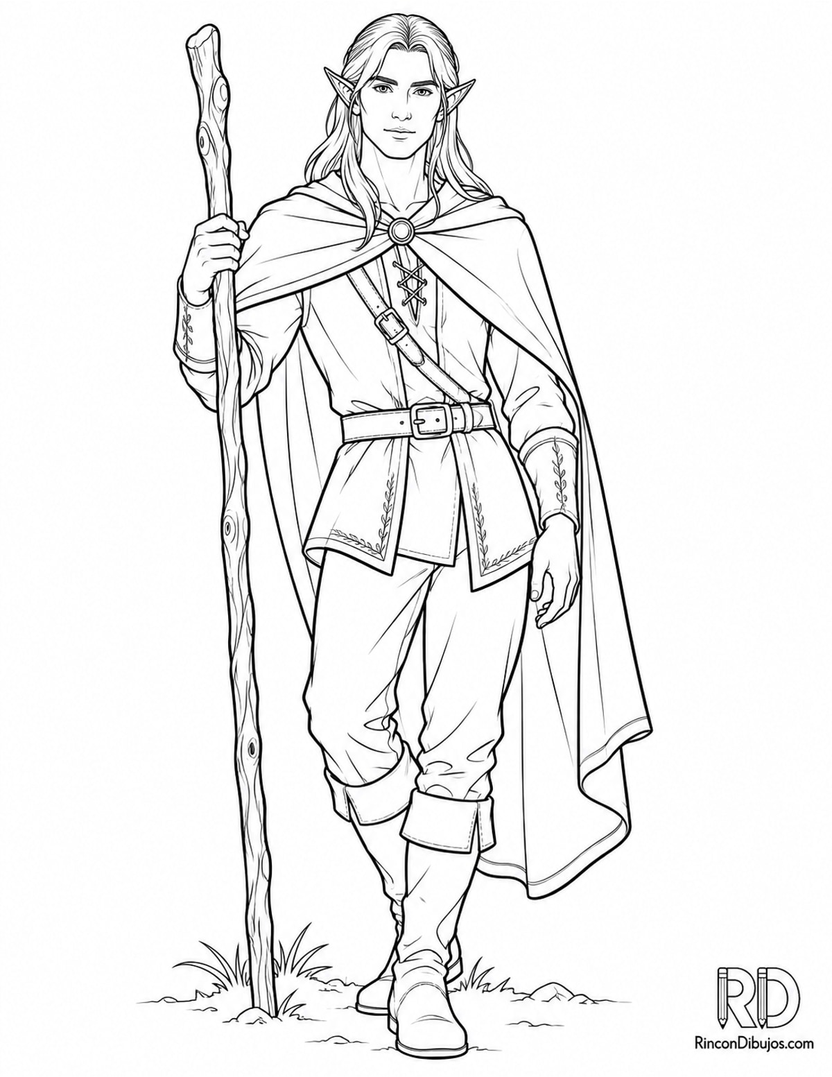 Dibujo de elfo semirrealista para colorear para colorear Dibujo de elfo semirrealista para colorear para colorear