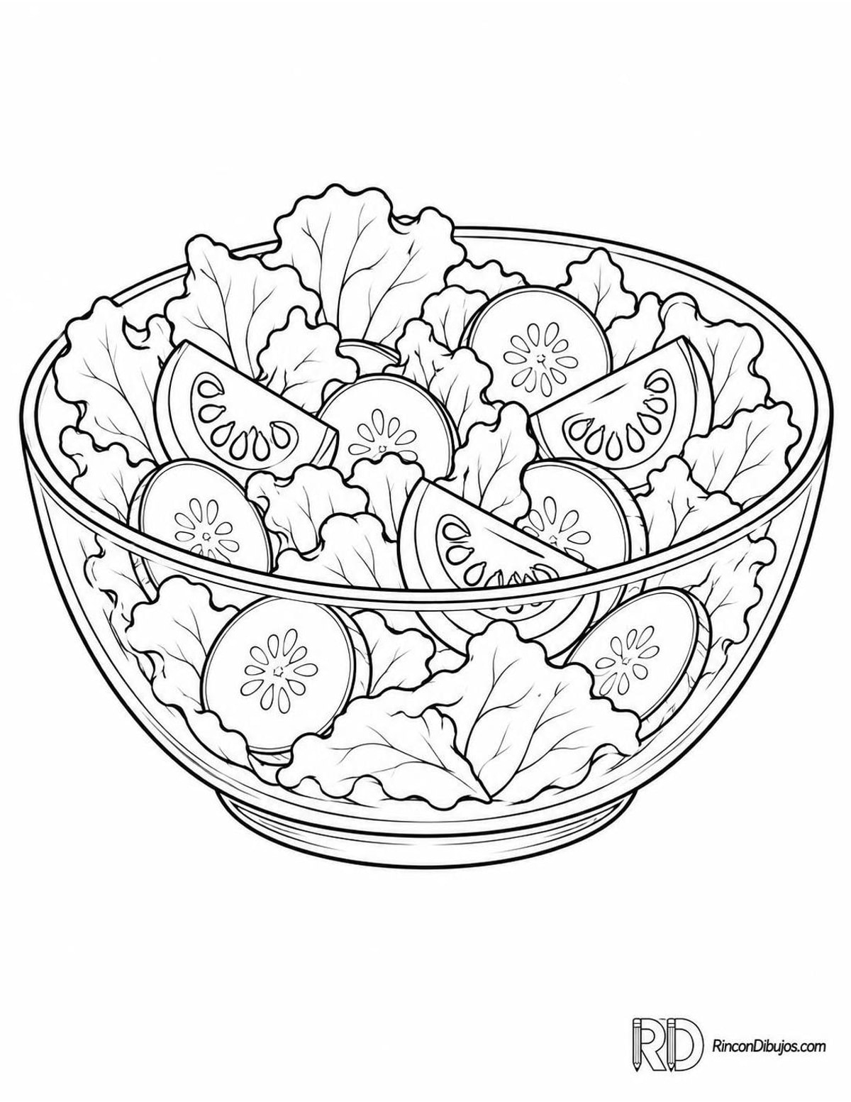 Dibujo de ensalada para colorear