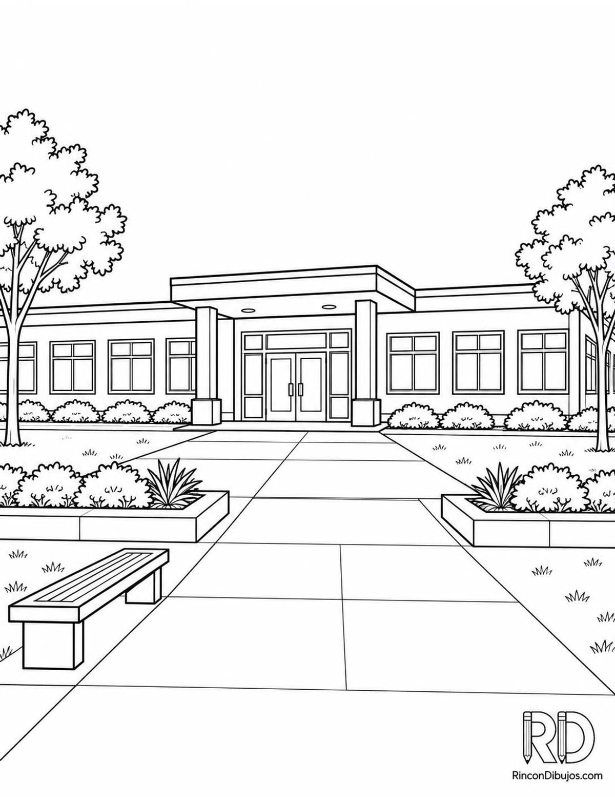 Dibujo de escuela para colorear