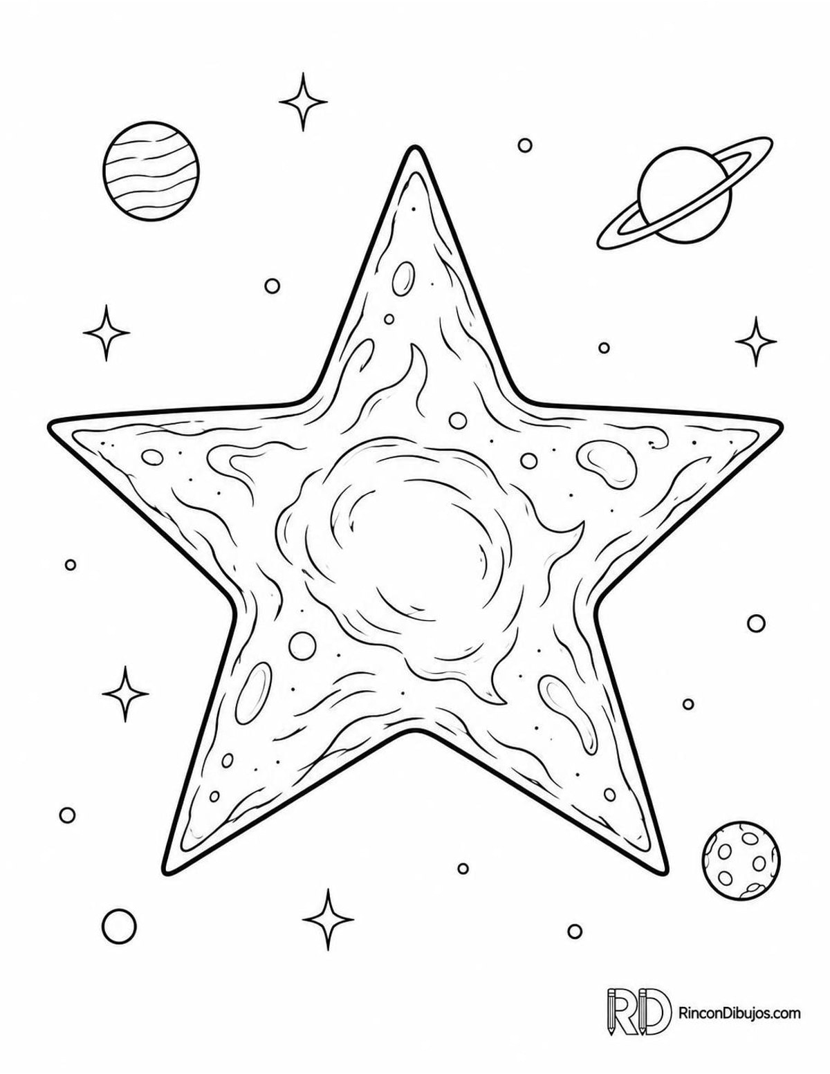 Dibujo de estrella anaranjada para colorear Dibujo de estrella anaranjada para colorear