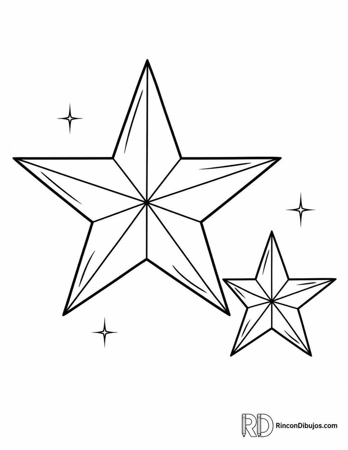 Dibujo de estrella doble para colorear Dibujo de estrella doble para colorear