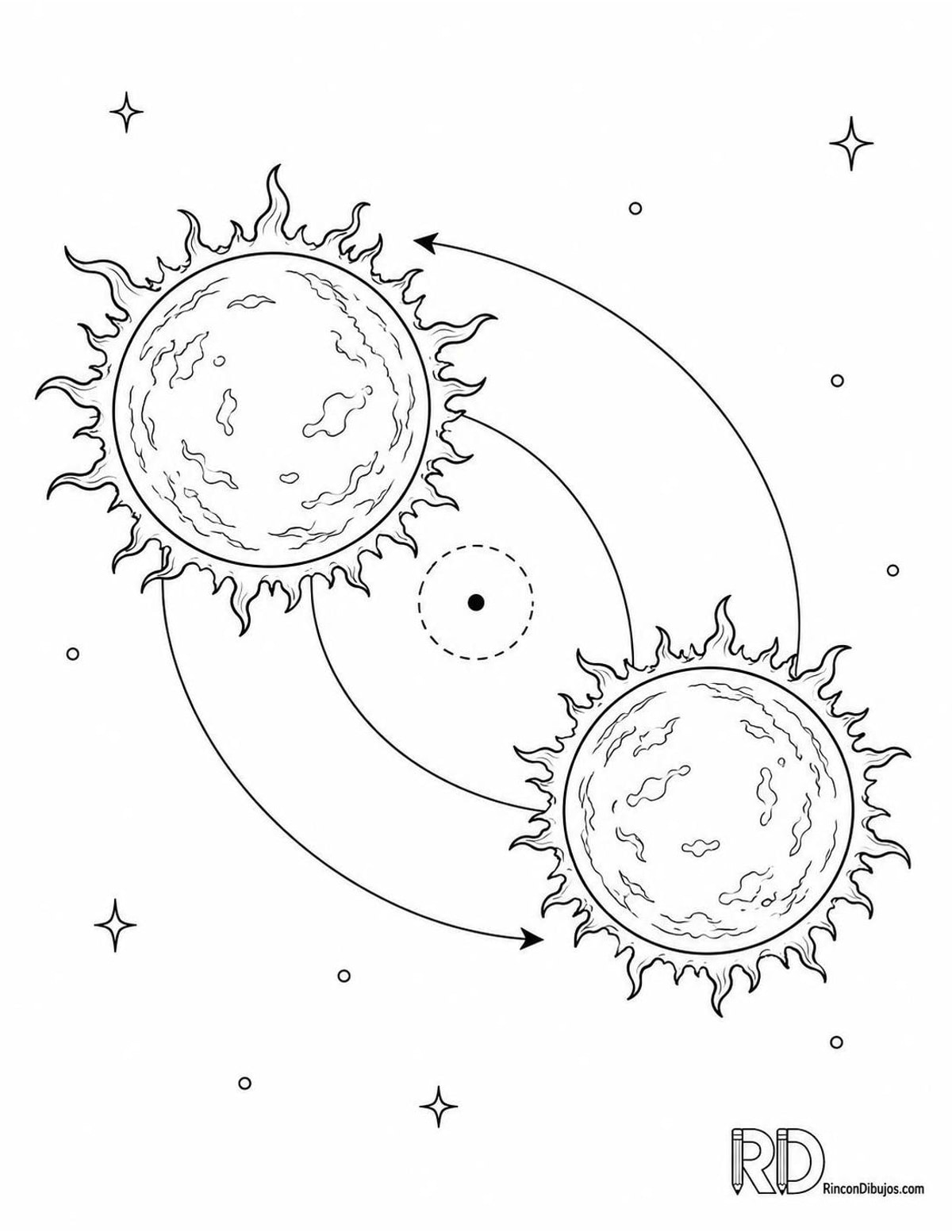 Dibujo de estrellas binarias para colorear Dibujo de estrellas binarias para colorear