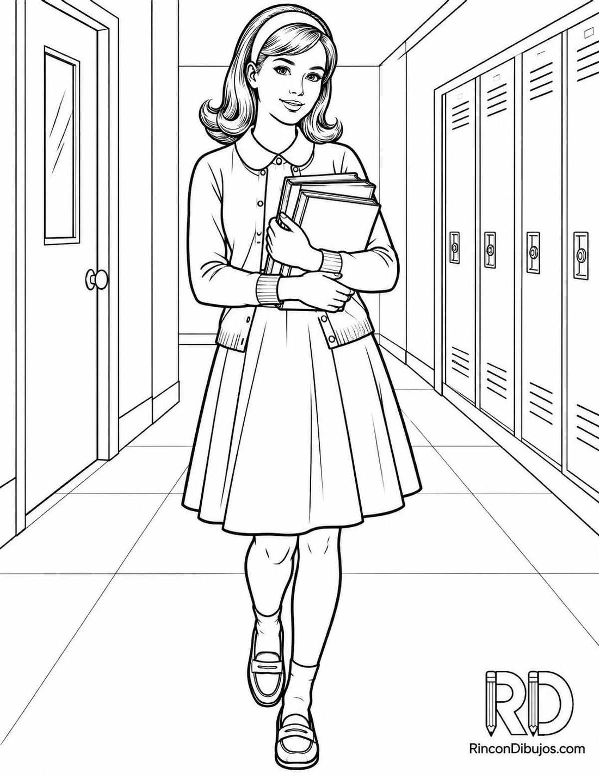 Dibujo de estudiante de los 60 para colorear Dibujo de estudiante de los 60 para colorear
