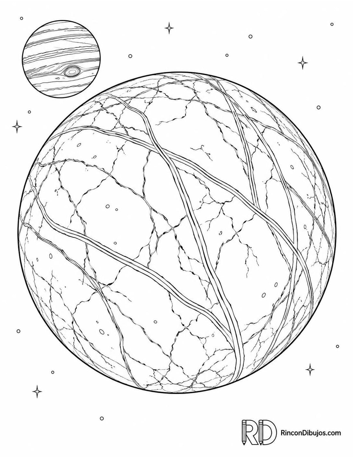 Dibujo de Europa del Sistema Solar para colorear