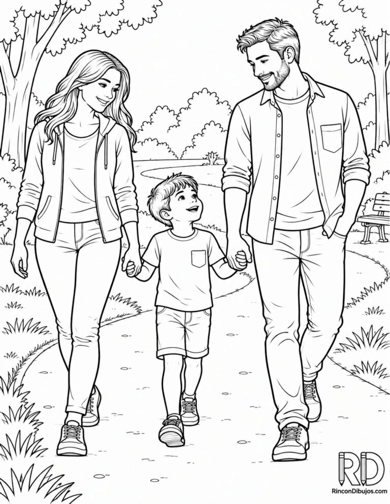 Familias para Colorear