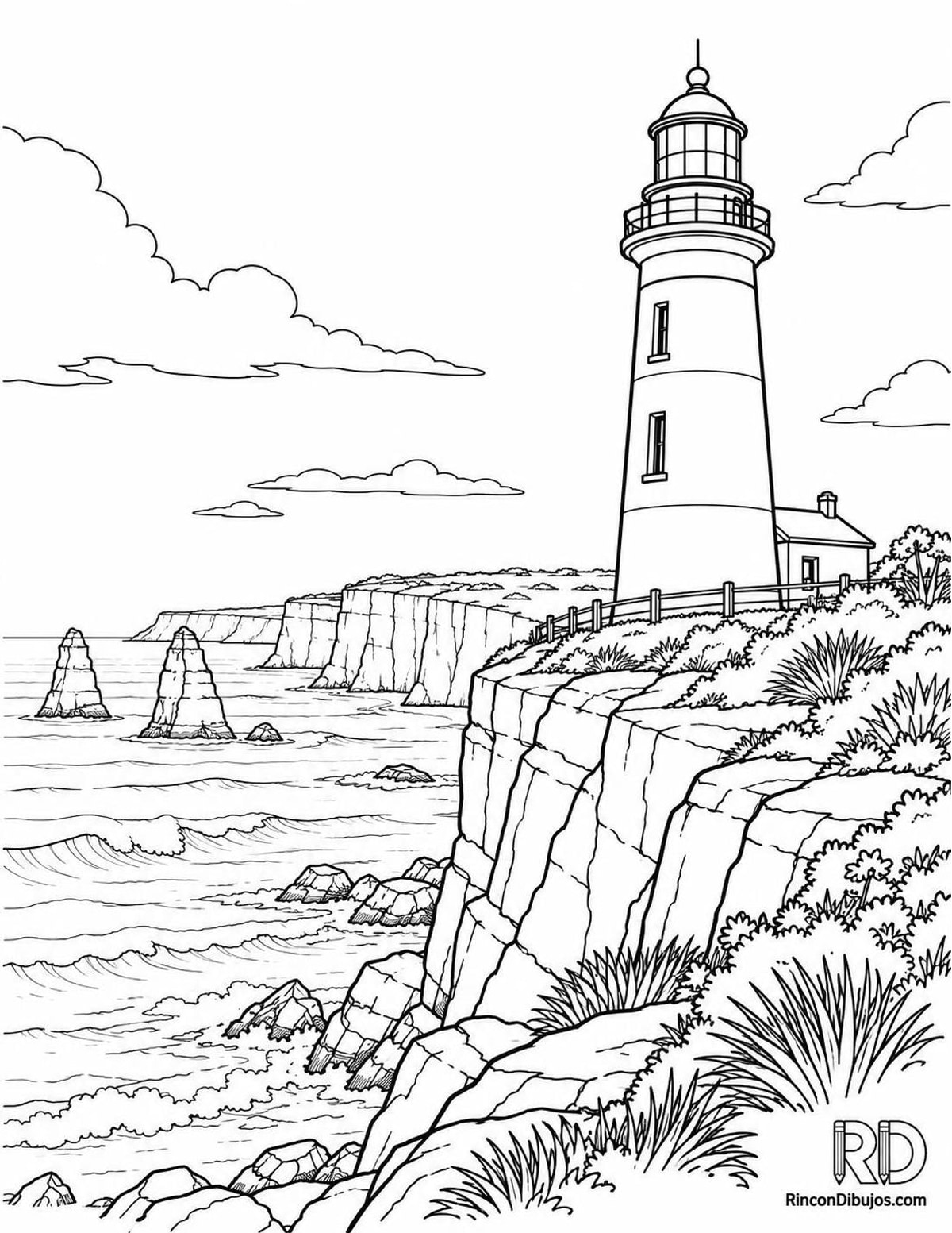 Dibujo de faro australiano para colorear Dibujo de faro australiano para colorear