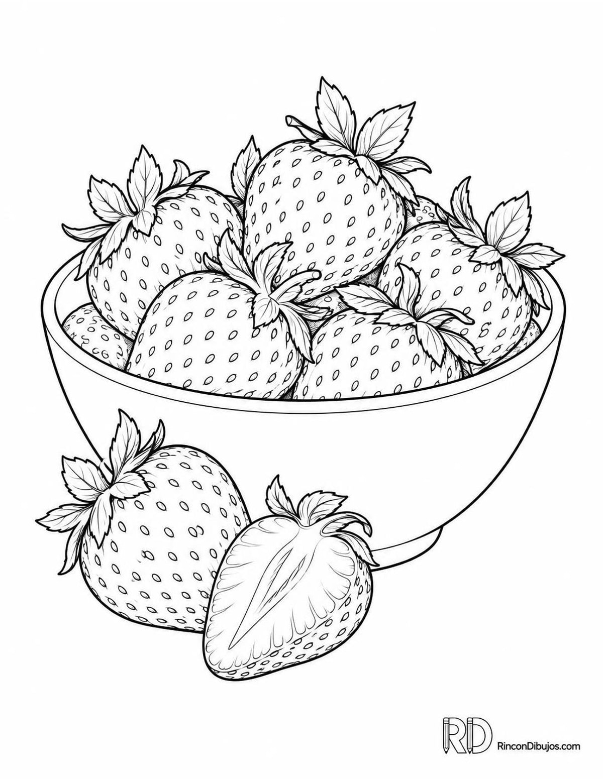 Dibujo de fresas para colorear