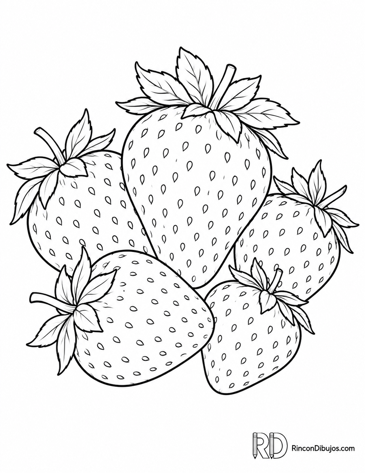 Dibujo de fresas para colorear Dibujo de fresas para colorear