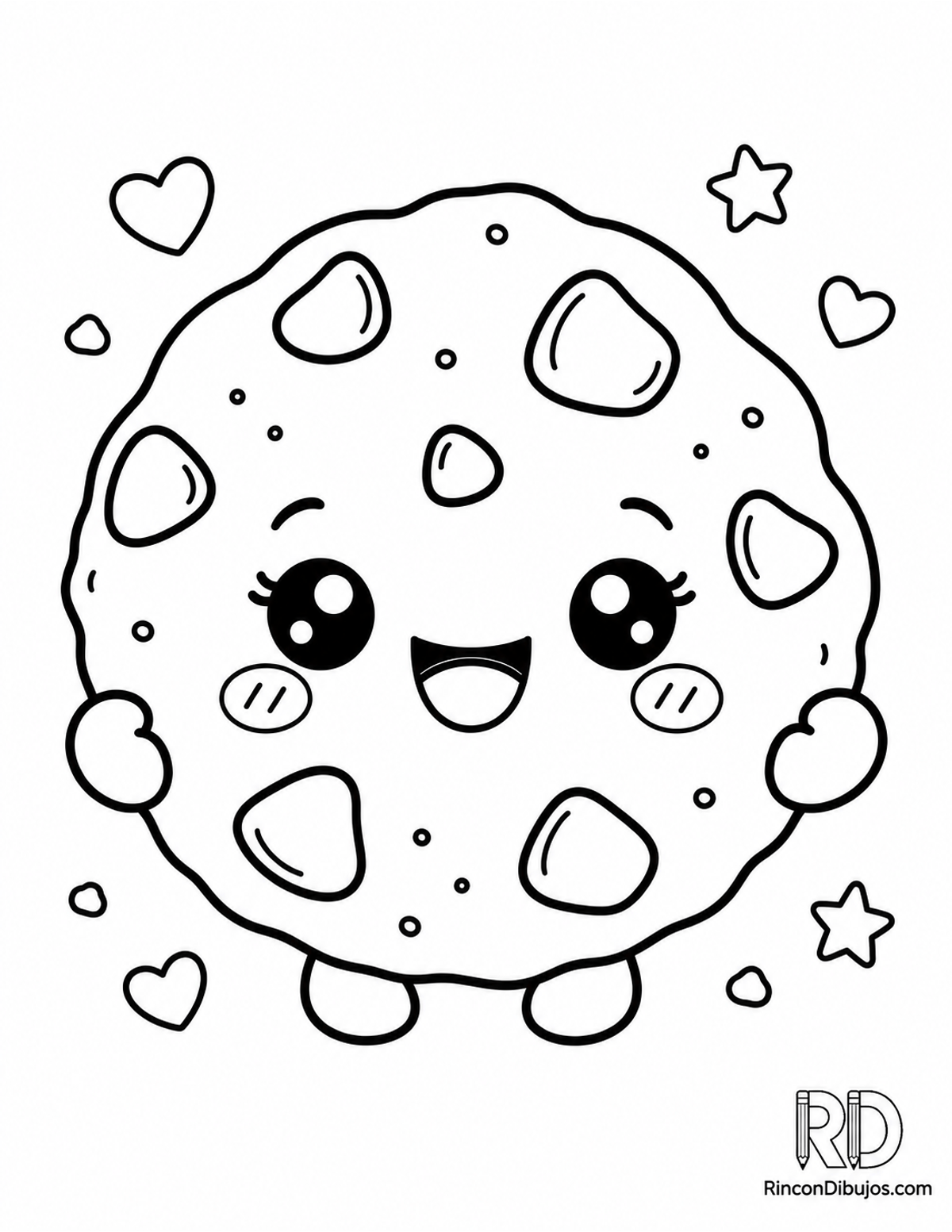 Dibujo de galleta kawaii para colorear