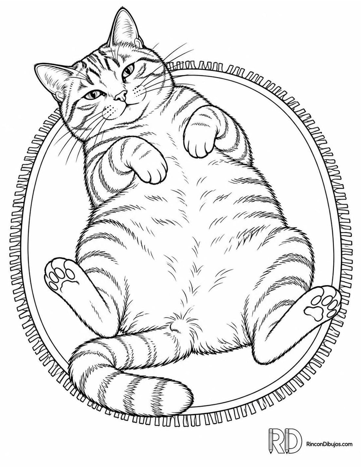 Dibujo de gato atigrado para colorear