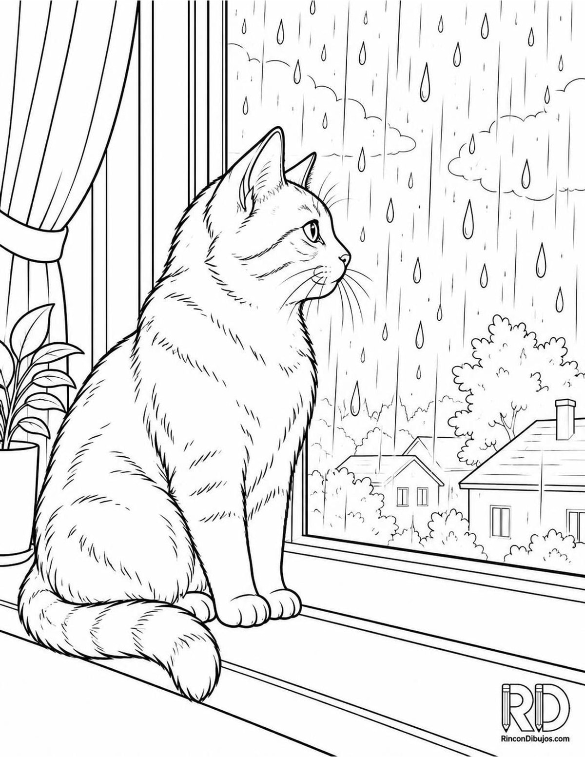 Dibujo de gato para colorear Dibujo de gato para colorear
