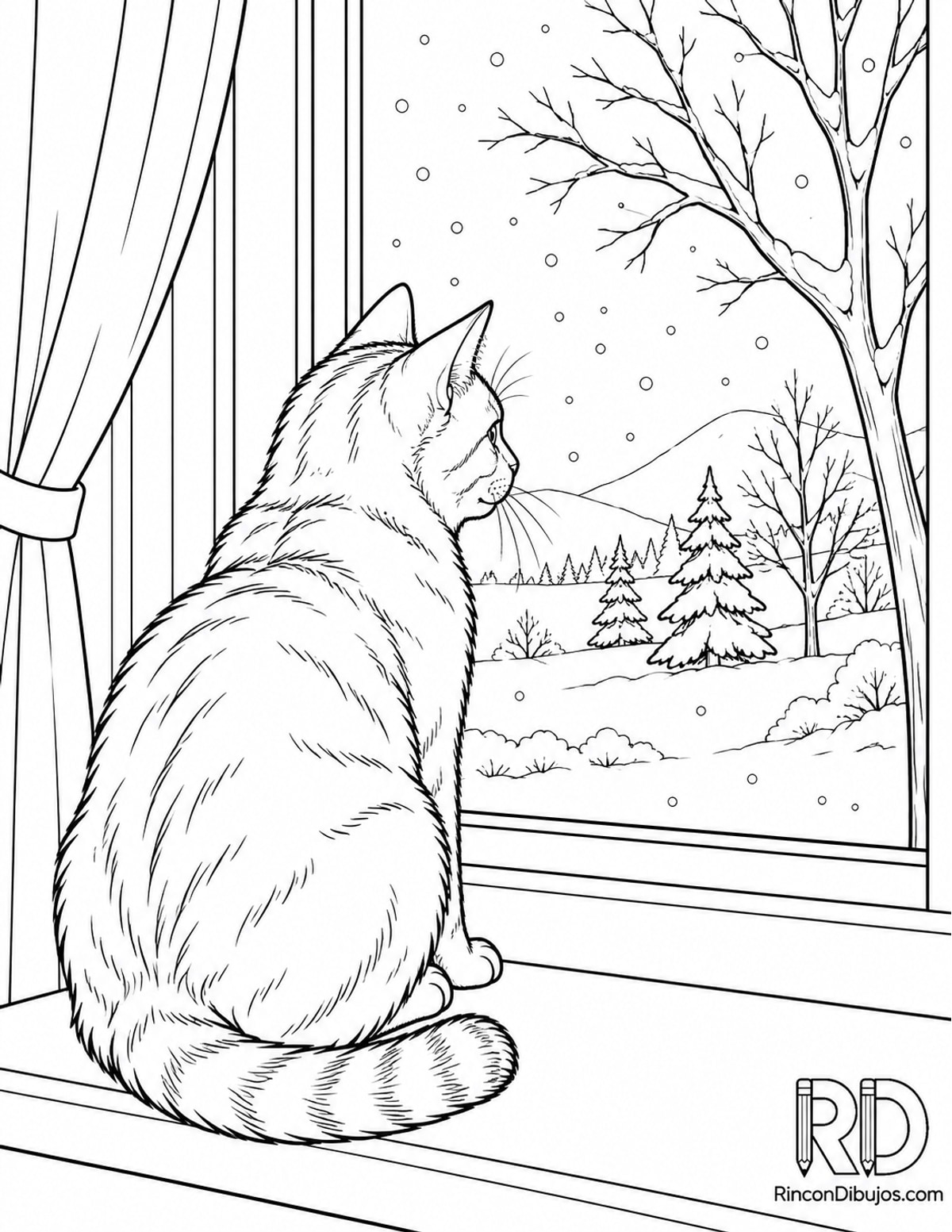 Dibujo de gato para colorear Dibujo de gato para colorear