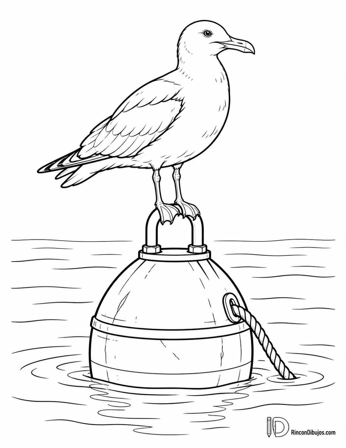 Dibujo de gaviota posada para colorear Dibujo de gaviota posada para colorear