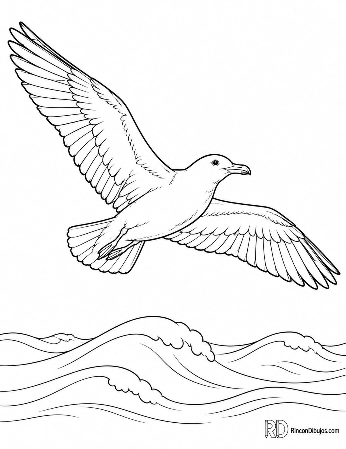 Dibujo de gaviota vuelo para colorear Dibujo de gaviota vuelo para colorear