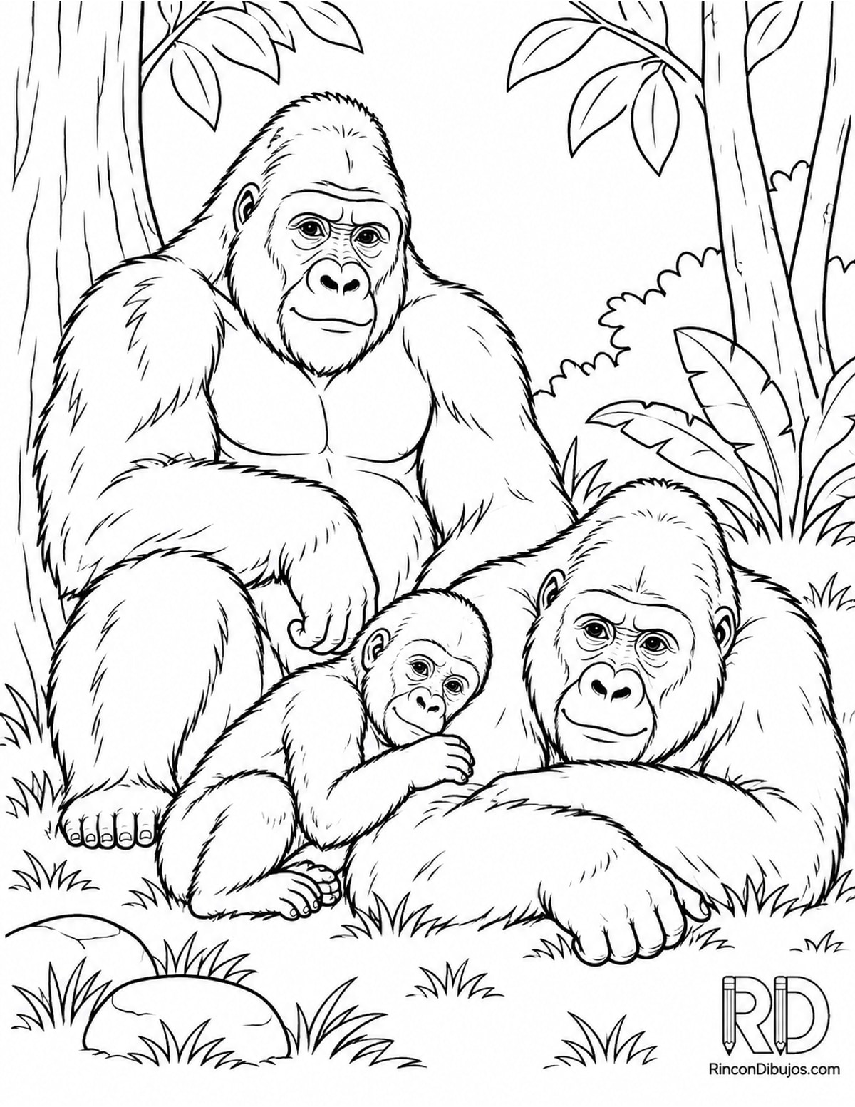 Dibujo de grupo pequeño para colorear Dibujo de grupo pequeño para colorear