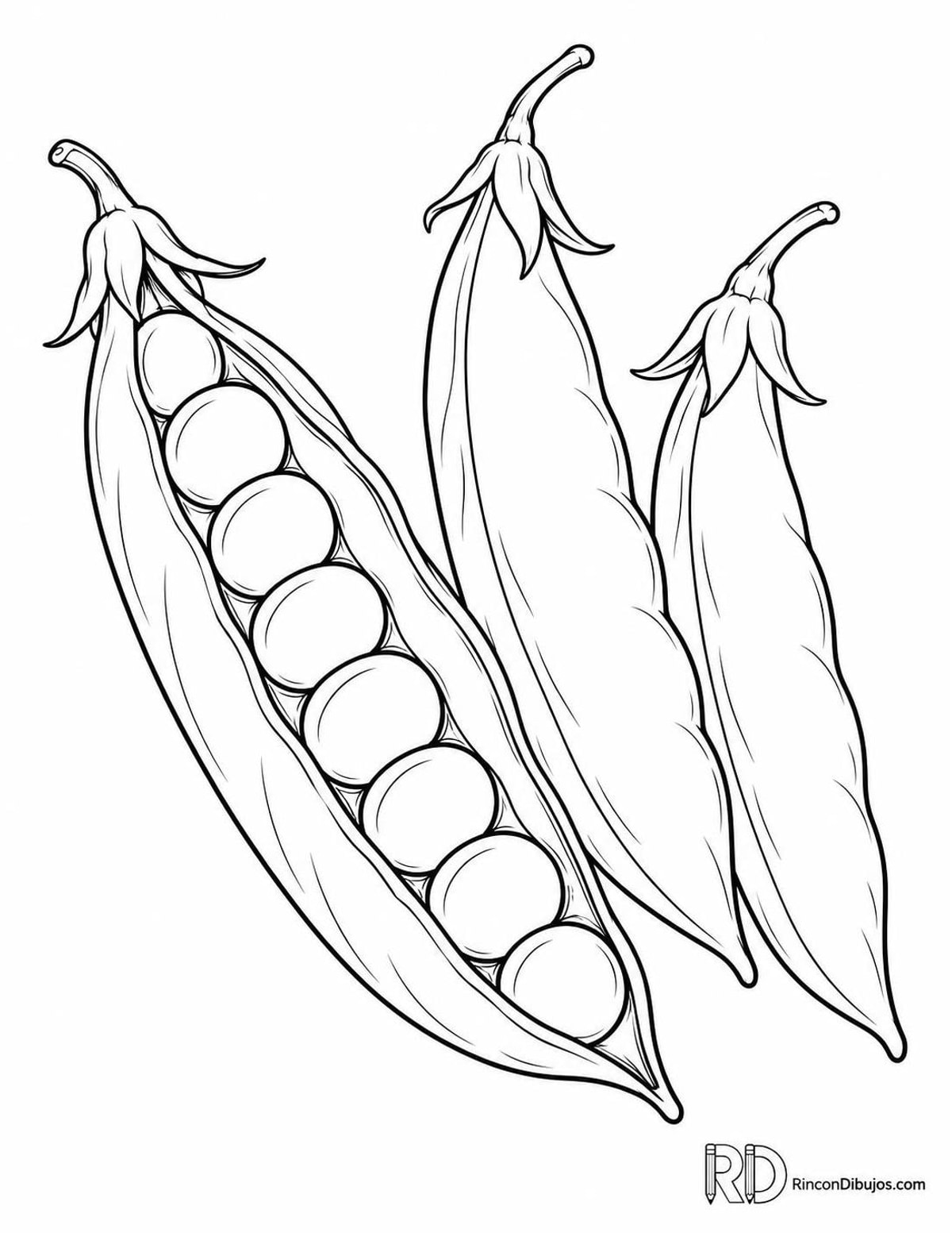Dibujo de guisantes para colorear