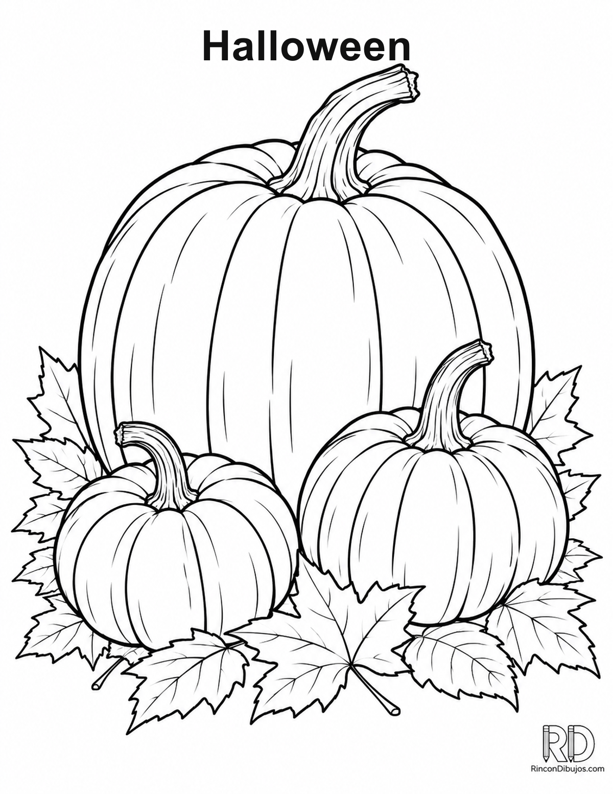 Dibujo de Halloween calabaza grande para colorear Dibujo de Halloween calabaza grande para colorear