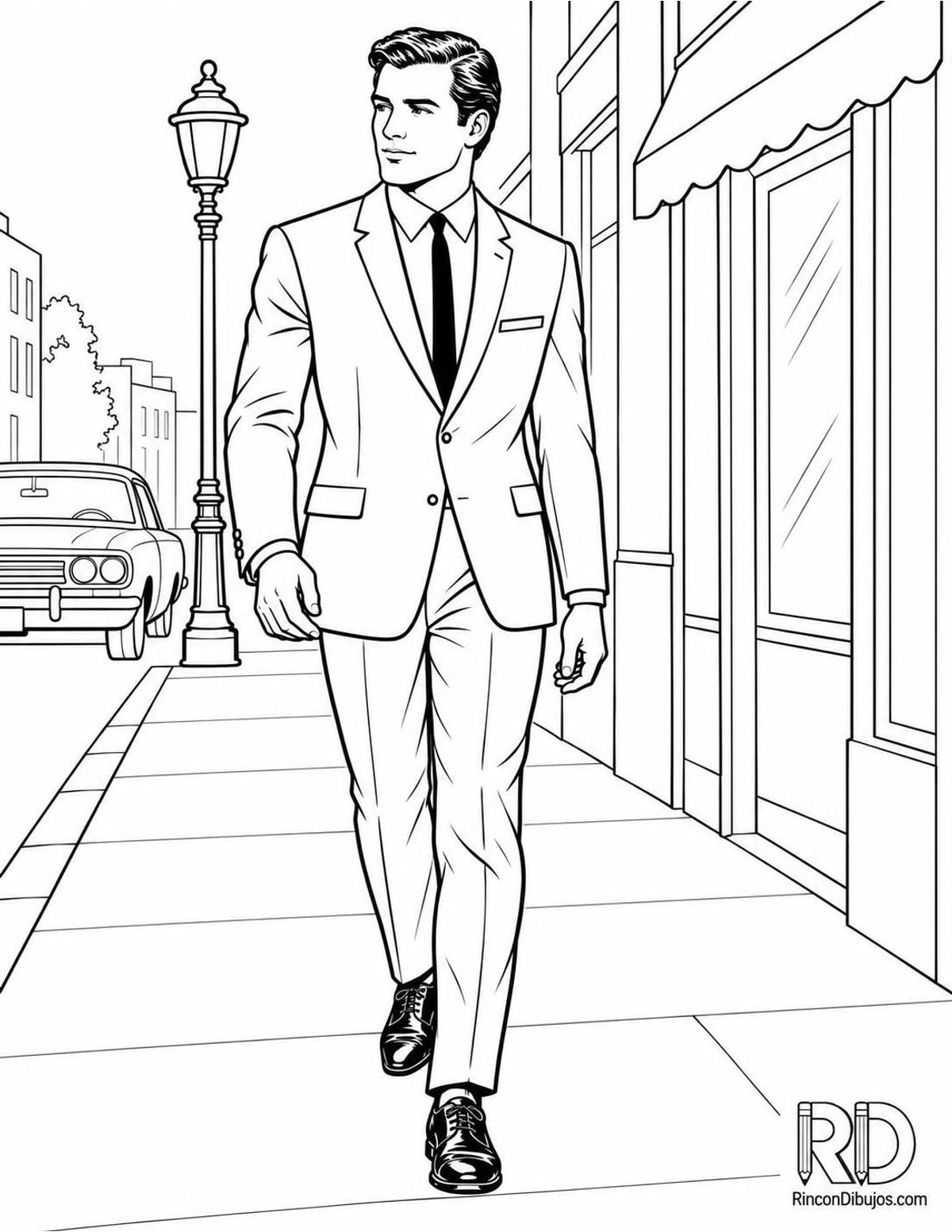 Dibujo de hombre de los 60 para colorear Dibujo de hombre de los 60 para colorear