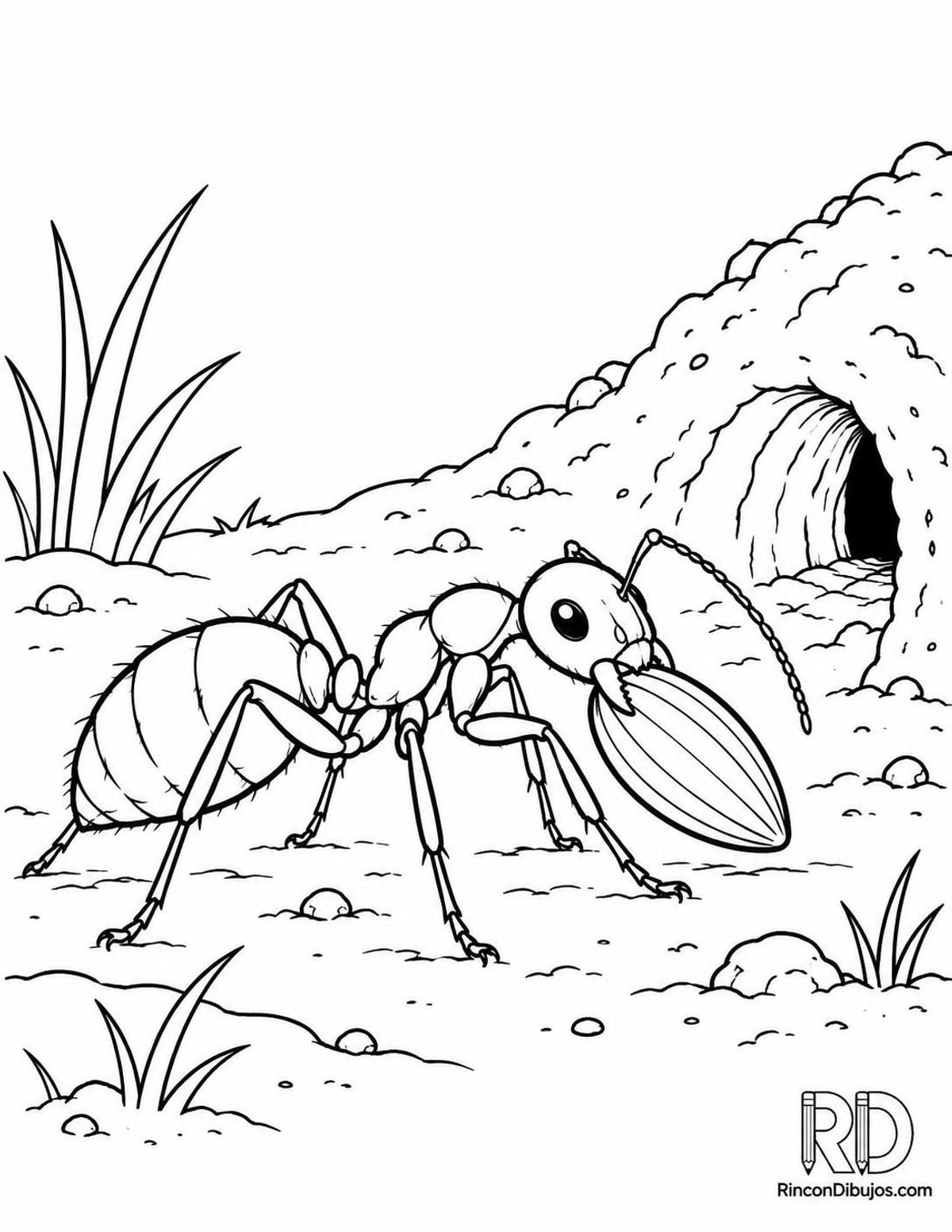 Dibujo de hormiga cosechadora para colorear Dibujo de hormiga cosechadora para colorear