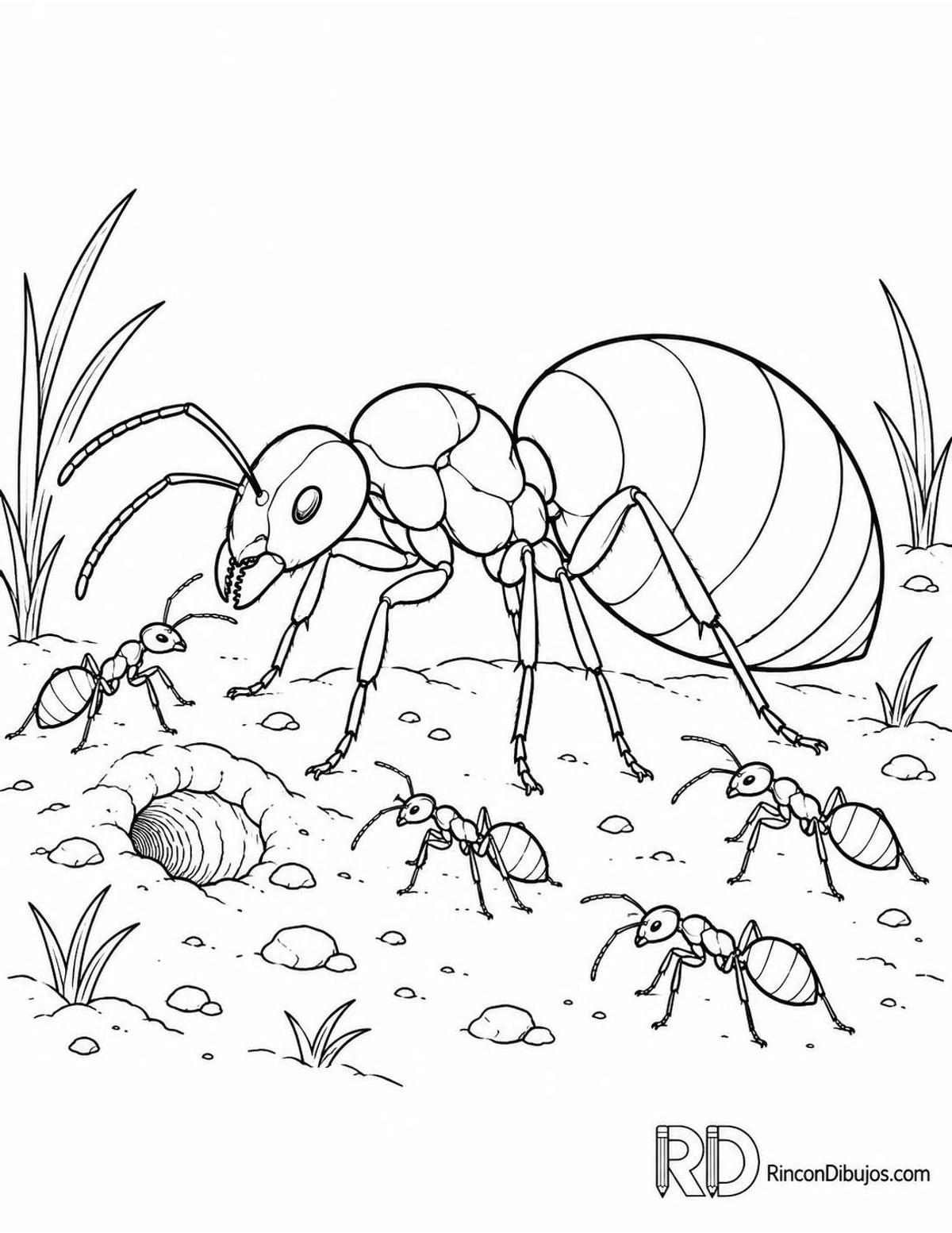 Dibujo de hormiga reina para colorear Dibujo de hormiga reina para colorear