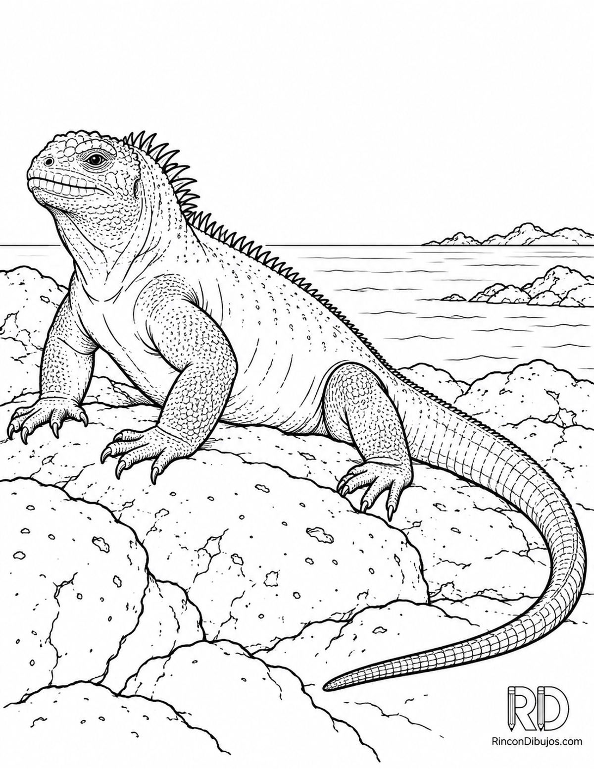 Dibujo de iguana marina para colorear Dibujo de iguana marina para colorear