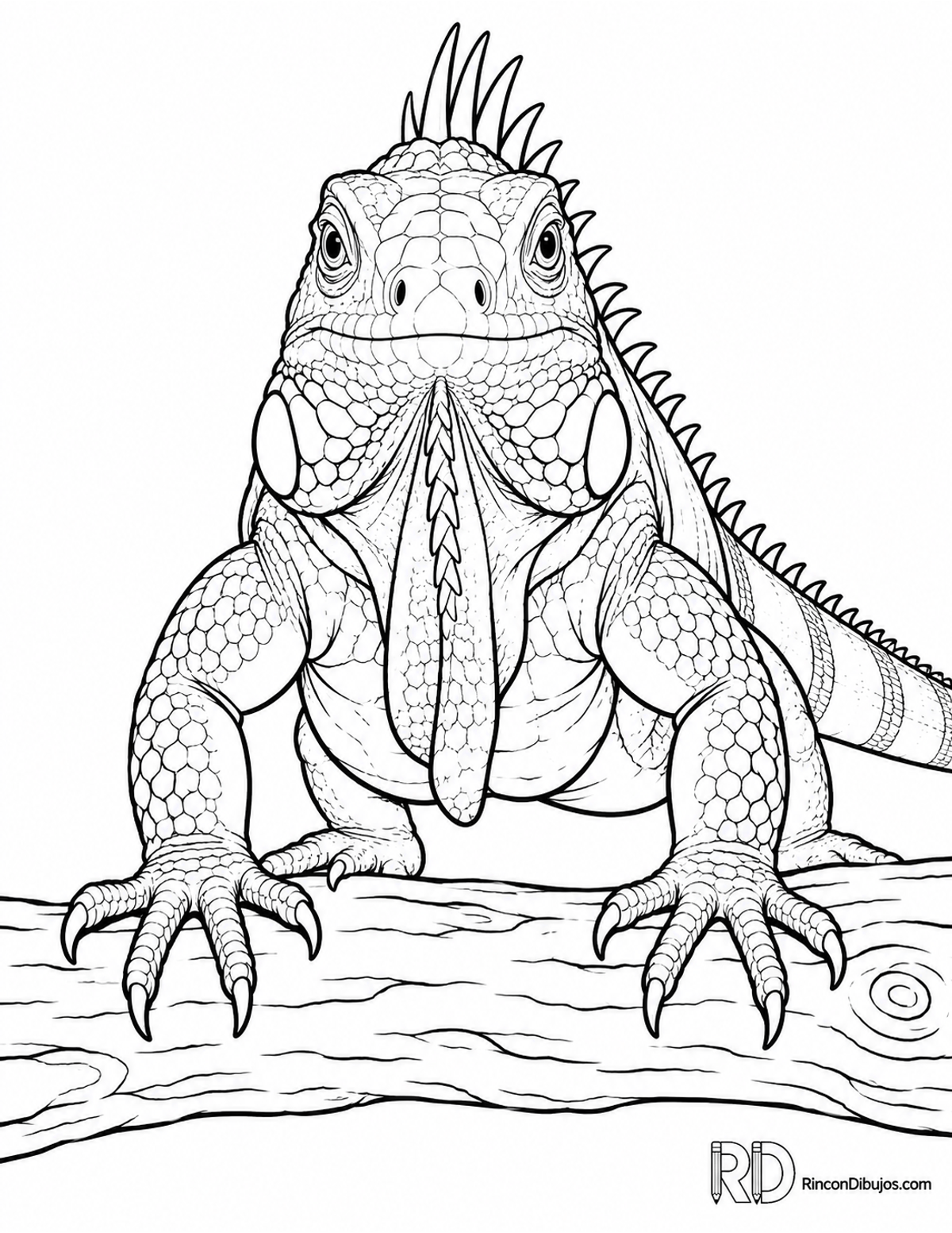 Dibujo de iguana verde para colorear Dibujo de iguana verde para colorear