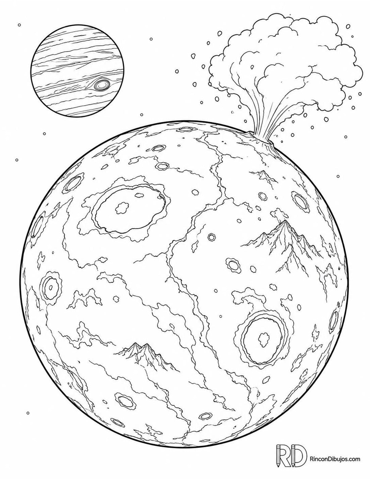 Dibujo de Ío del Sistema Solar para colorear