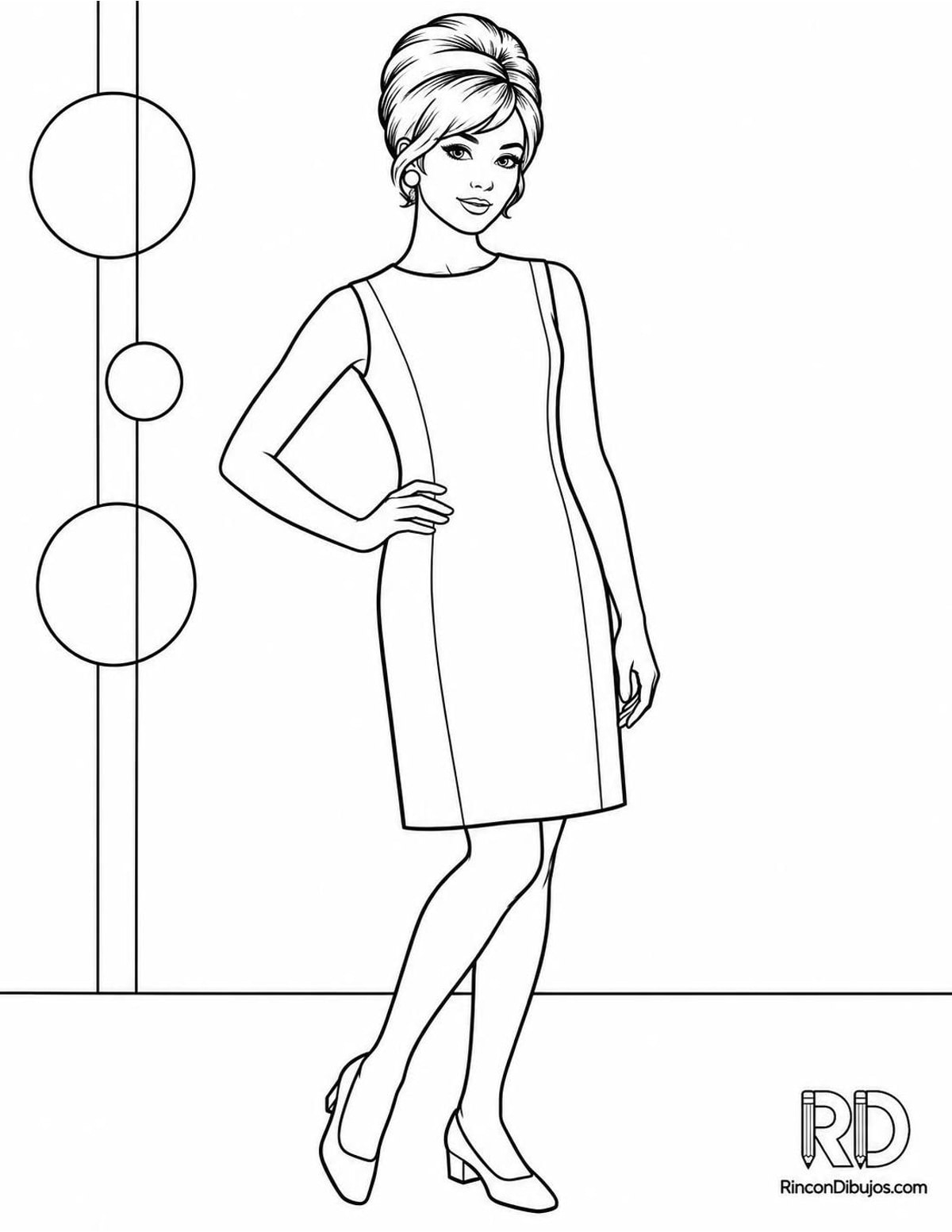 Dibujo de joven de los 60 para colorear Dibujo de joven de los 60 para colorear