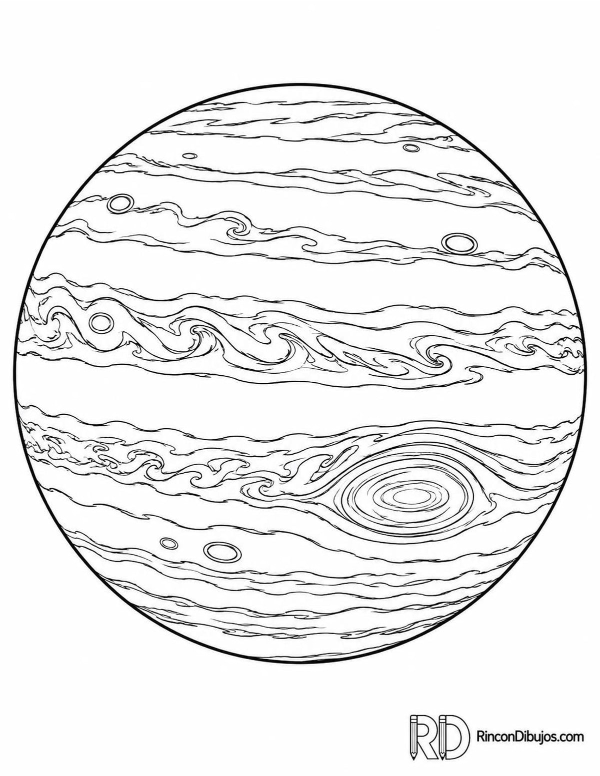Dibujo de Júpiter del Sistema Solar para colorear