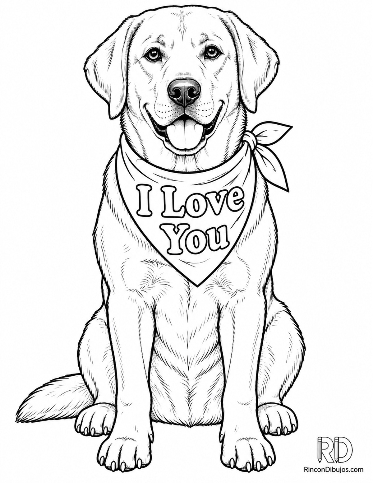 Dibujo de labrador retriever sentado para colorear Dibujo de labrador retriever sentado para colorear