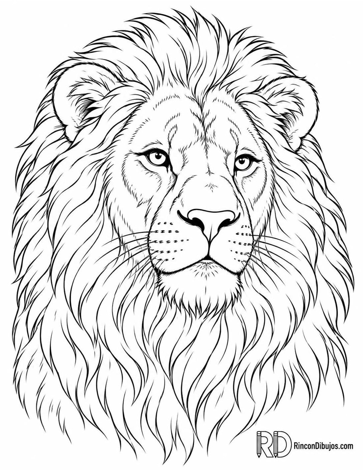 Dibujo de león para colorear Dibujo de león para colorear