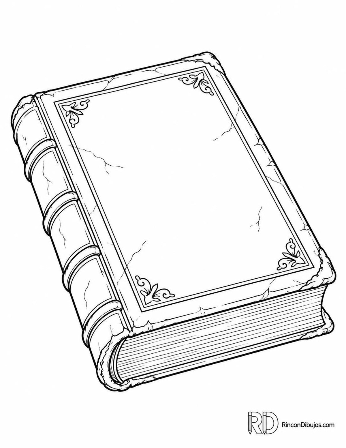 Dibujo de libro antiguo para colorear