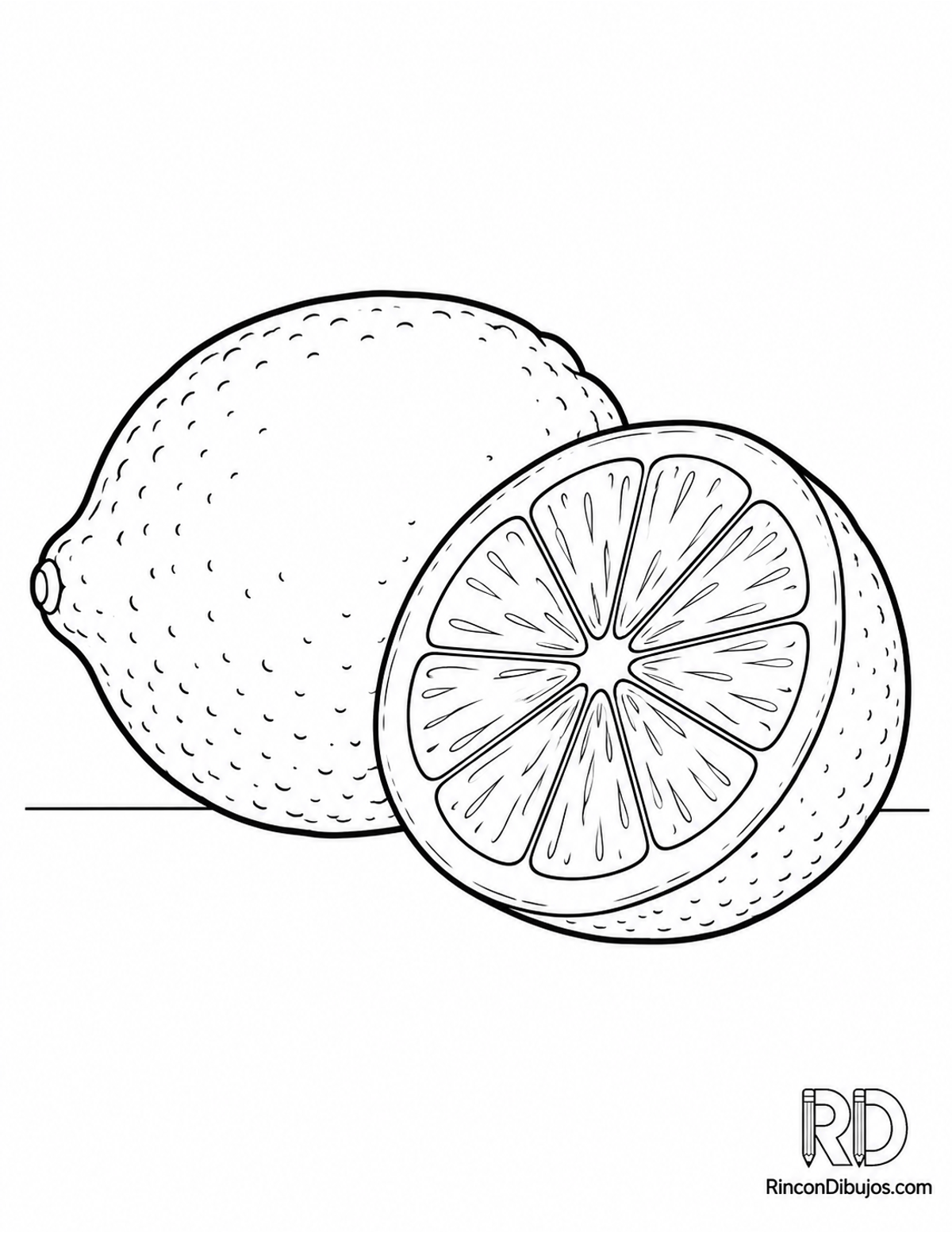 Dibujo de limón para colorear Dibujo de limón para colorear