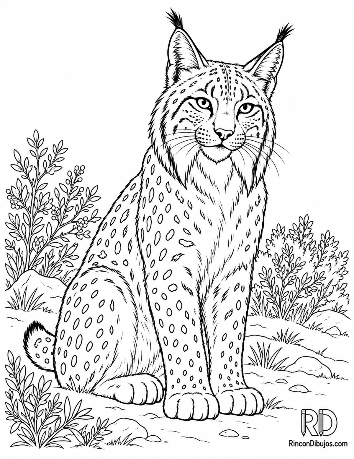 Dibujo de lince ibérico para colorear Dibujo de lince ibérico para colorear